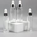 30ml Glass Flat Shoulder Glass Dropper Bottle Empty Transparent Cosmetic Face Serum Bottle