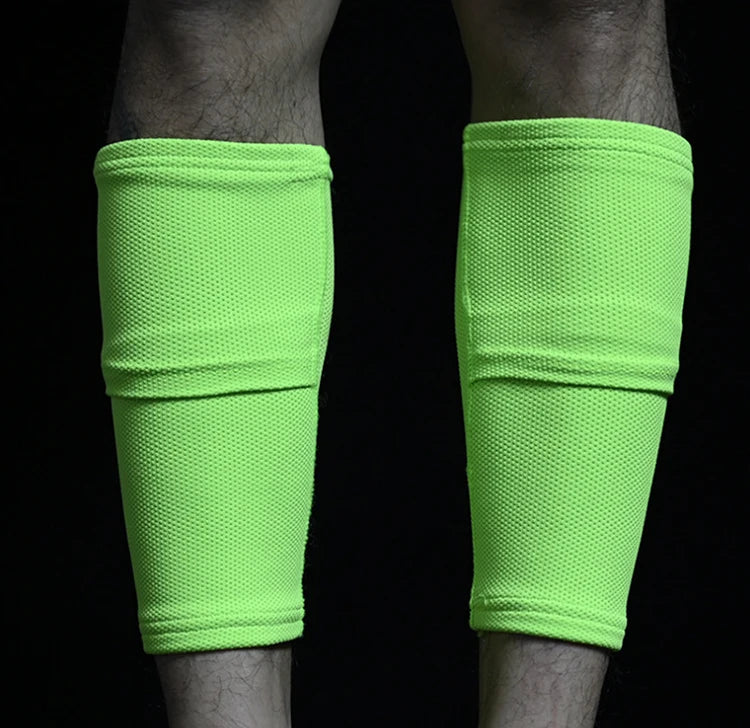 Custom Elastic Soccer Shin Guard Calf Sleeves Shin Pad Socks with Pocket Safety Elastic Calf Brace Wholesale