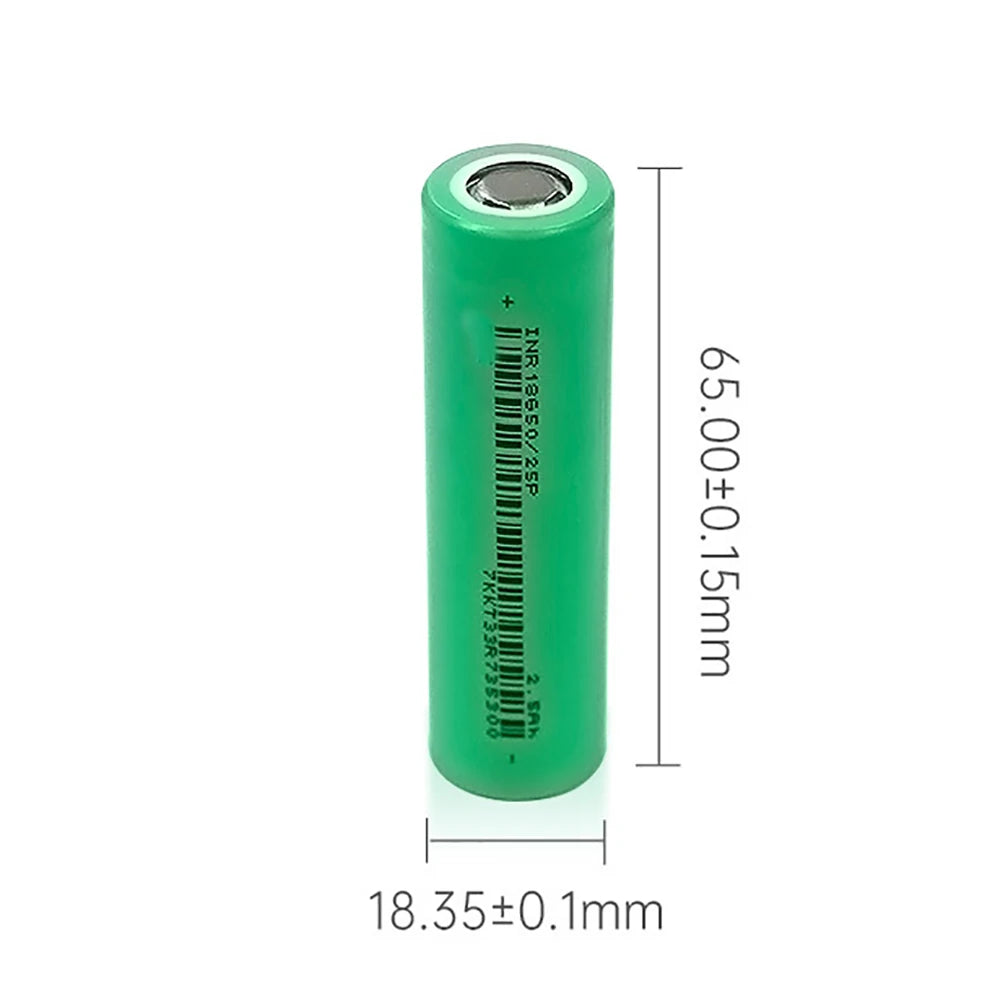 EV INR18650  25P 2500mAh INR 18650 12C 3.7V Cylindrical Lithium Li-ion Battery Cell 18650