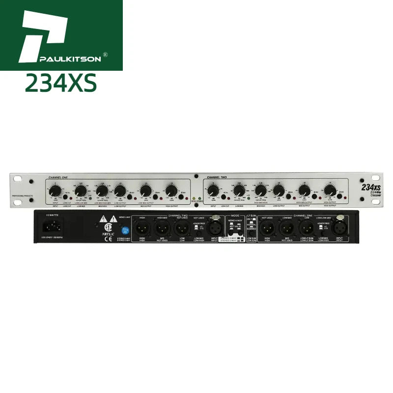 Paulkitson 234XS Electronic Crossover Professional Sound Peripheral Equipments Stereo 2/3 Way Mono 4 Way Audio Crossover