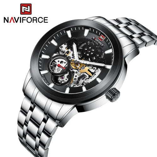 NAVIFORCE 1002 SB Automatic Mechanical Gold WristWatch Fashion Sport Men's Luxury Full Stainless Steel Watches Sapphire Crystal