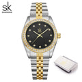 Shengke K0156 Women Golden Silver Classic Quartz Watches Female Elegant Clock Luxury Gift Watch for Ladies Waterproof Wristwatch