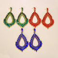 New Metal Rhinestone Dangle Earrings Luxury Blue Crystal Geometric Water Drop Earrings Jewelry for Women 2022