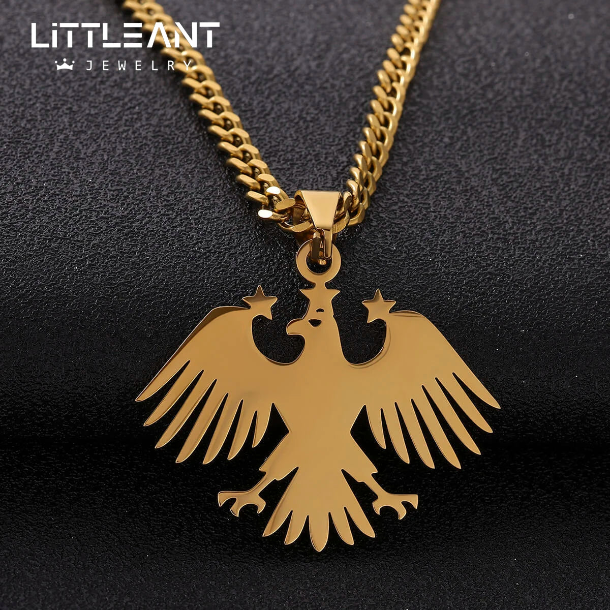 Middle East Hot 18k Gold Silver Eagles Quraysh Jewelry Necklace Wholesale Trendy Anime Stainless Steel Pendant Necklace
