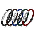 Latest Design Fashion Jewelry Wholesale Vintage Stainless Steel Personalized Colorful Leather Bracelets for Men