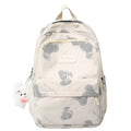 1909  Solid Color Backpack Korean Style All-Matching School Bag Leisure Large-Capacity Backpack
