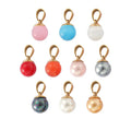 Fashion Stainless Steel Colorful Artificial Pearls Ear Pendant and Stud Earring Set Jewelry 18K Gold Plated Stud Earring Pendant