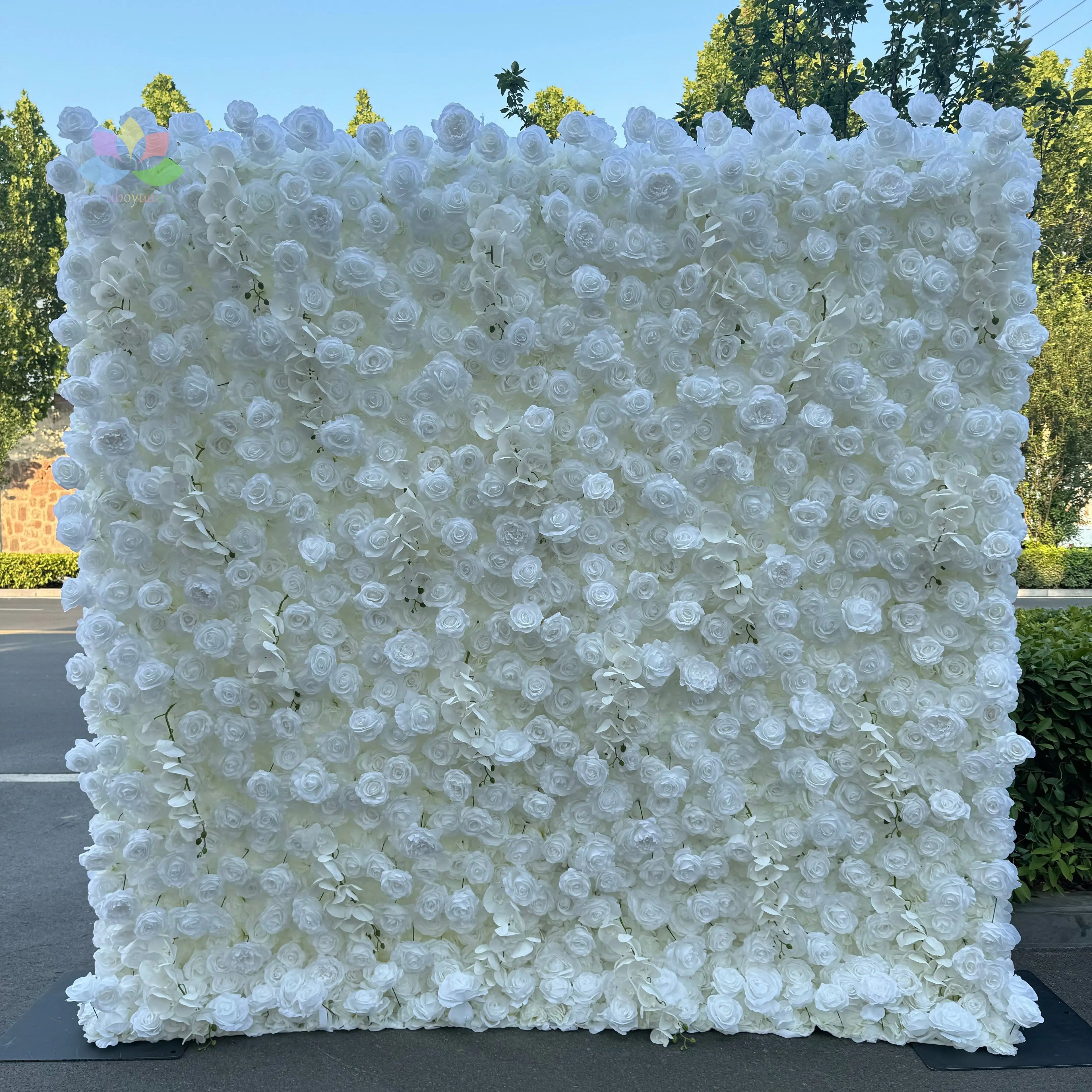 EZ White Zipper Flower Wall Background Flowerwall 8x8 Roll up Background Panel Artificial Flower