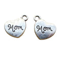 18*14mm Antique Zinc Alloy Double Sided Mom Heart Charms Pendants