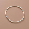 925 Sterling Silver Natural Freshwater Pearl Bead Charm Stretch Bracelets & Bangles Fashion Jewelry for Women