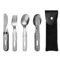 Stainless Steel Portable Outdoor Camping Multi-functional Combination Cutlery Knife and Fork Set Military Fan Fork and Spoon