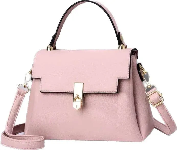 2023 New Solid Color Retro Fashion High-grade Soft Genuine Pu Leather  Handbag for Different Occasions