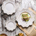 Solhui Baroque Dinner Plate Ceramic Tray Plate Dish Salad Bowl Soup Bowl White Glaze Wedding Plate Decorations