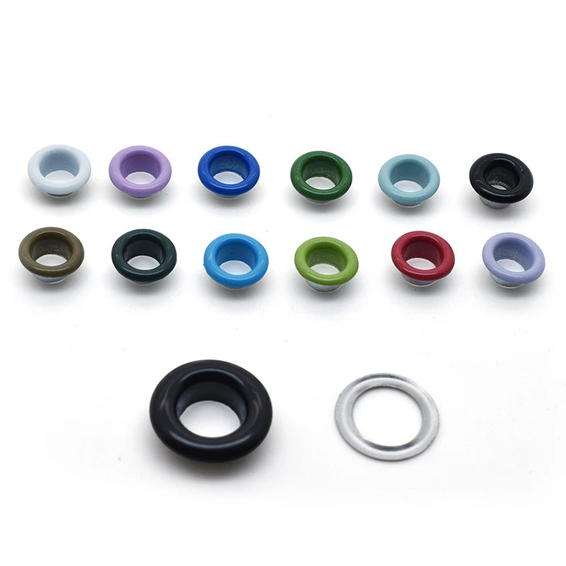 Wholesale Lead Free Nickel Free 5mm Iron Painted Colorful Metal Grommet Eyelets Customized Color for Clothing Bags Shoes Leather