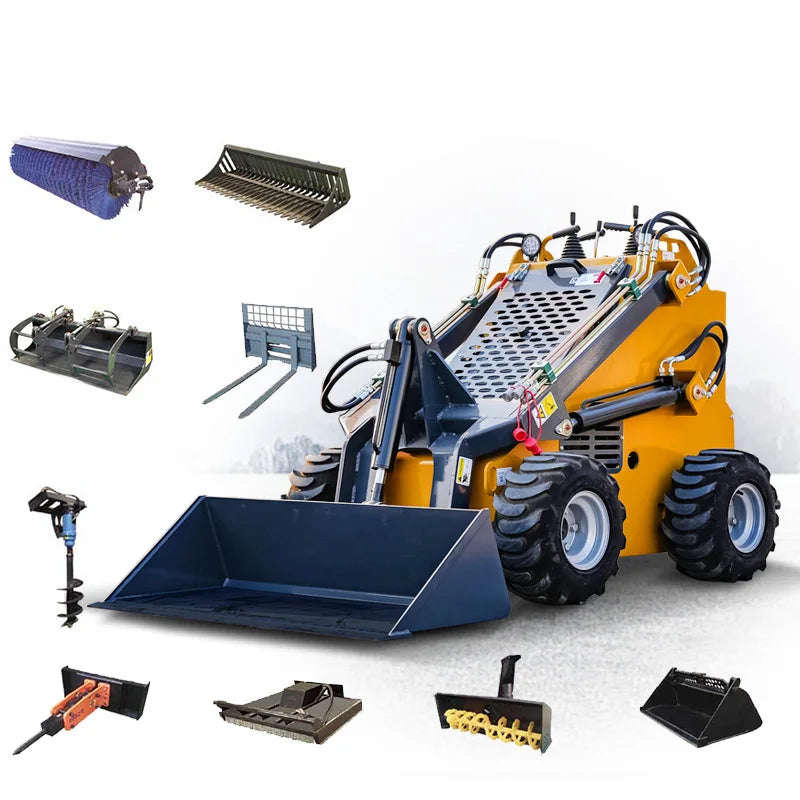 CE FREE SHIPPING!! Cheap Mini Skid Steer Loader Crawler Wheeled diesel Mini Skid Steer Loaders