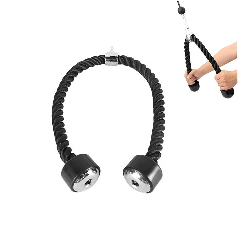 Wholesale Professional Nylon Triceps Rope Cable Attachment Pulley System Gym Pull Down Rope 38 Inch Heavy Duty Bicep Tricep Rope