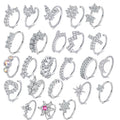 24 Designs 8mm Cz Hoop Flower Piercing for Nose Ear Helix Cartilage Tragus Body Jewelry Nose Rings for Women Nose Piercings