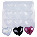 HY Glossy Heart Shape Jewelry Casting Molds Keychain Charms Mold Silicone Heart Epoxy Mold