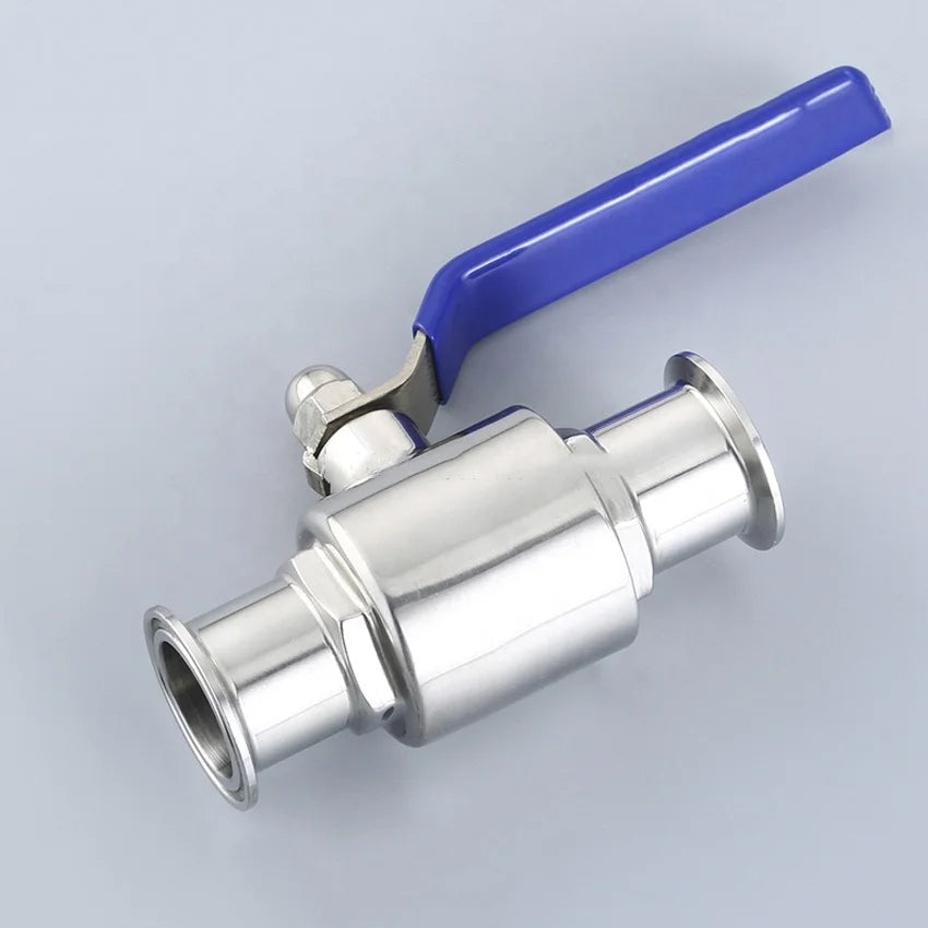 Stainless Steel Flange Connection Straight Through Sanitary Ball Valve Handle Control