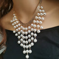 Women Bridal Vintage 1920s Layered Tassels Rhinestones Pearl Shiny Necklace Fashion Necklaces for Women