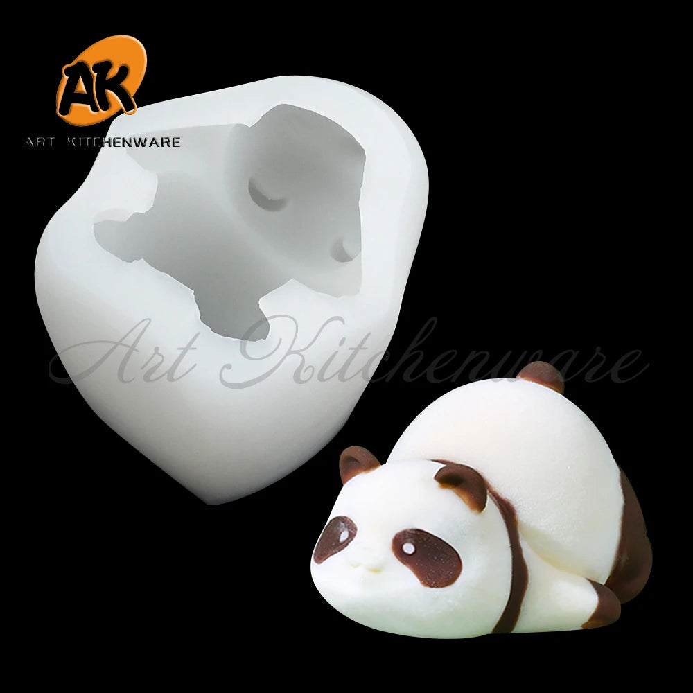 AK Panda 3D Pudding Silicon Molds Silicone Candles Mold Chocolate Moulds Ice Cream Fondant Cake Mold Decorating Supplies Pastry