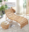 Outdoor Garden Natural Wicker Rattan Sun Lounger