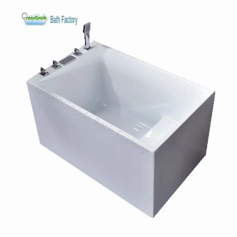 Acrylic Small Freestanding Soaking Mini Square Bath Tub 1300mm
