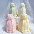 Christmas Winter Knitted Hat Candle Silicone Mold Bobble Cap Cake Molds Knit Santa Hat Soy Wax for Xmas Eve Home Decorating