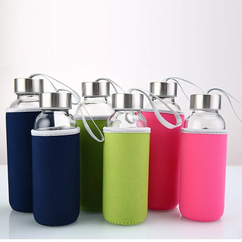 Customize Logo Color Portable Outdoor Sports Large Capacity Cloth Sleeve Dishwasher Microwave Safe Travel Mug Juice Glass