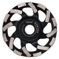 HERZO 5inch Black Diamond Grinding Blade Wheel Concrete Polishing Disc 12250rpm 22.23mm Hole for Deburring OEM Supported