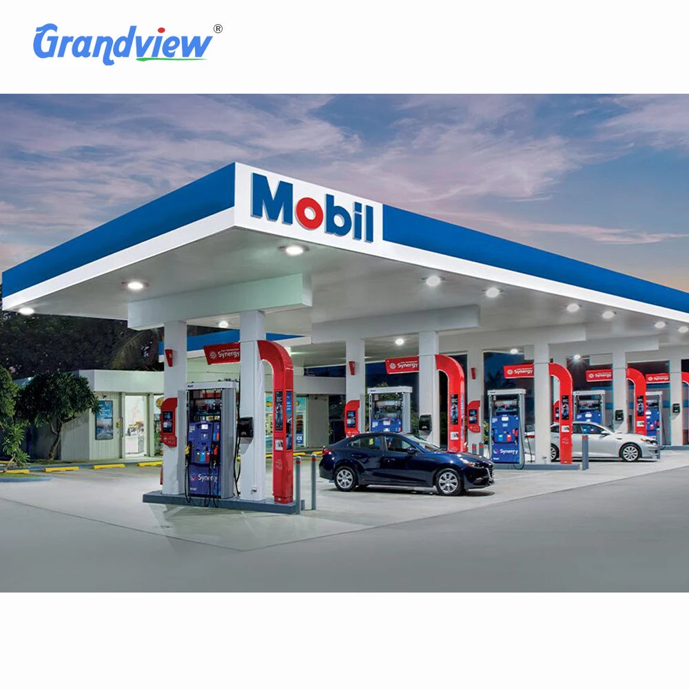 China Designed Gas Petrol Station Signage Roof Canopy