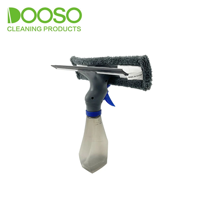 Squeegee for Window Cleaning 2-in-1 Microfiber Scrubber and Squeegee Window Cleaner Cloth and Soft Rubber Strip