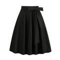 Vintage Cotton Women Skirt with Pockets Solid Color Black Long Swing Skirts Faldas