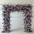 3D Roll up Floral Wall 8*8 Ft Artificial Silk Flower Purple Wedding Decoration Wall Panel Backdrop