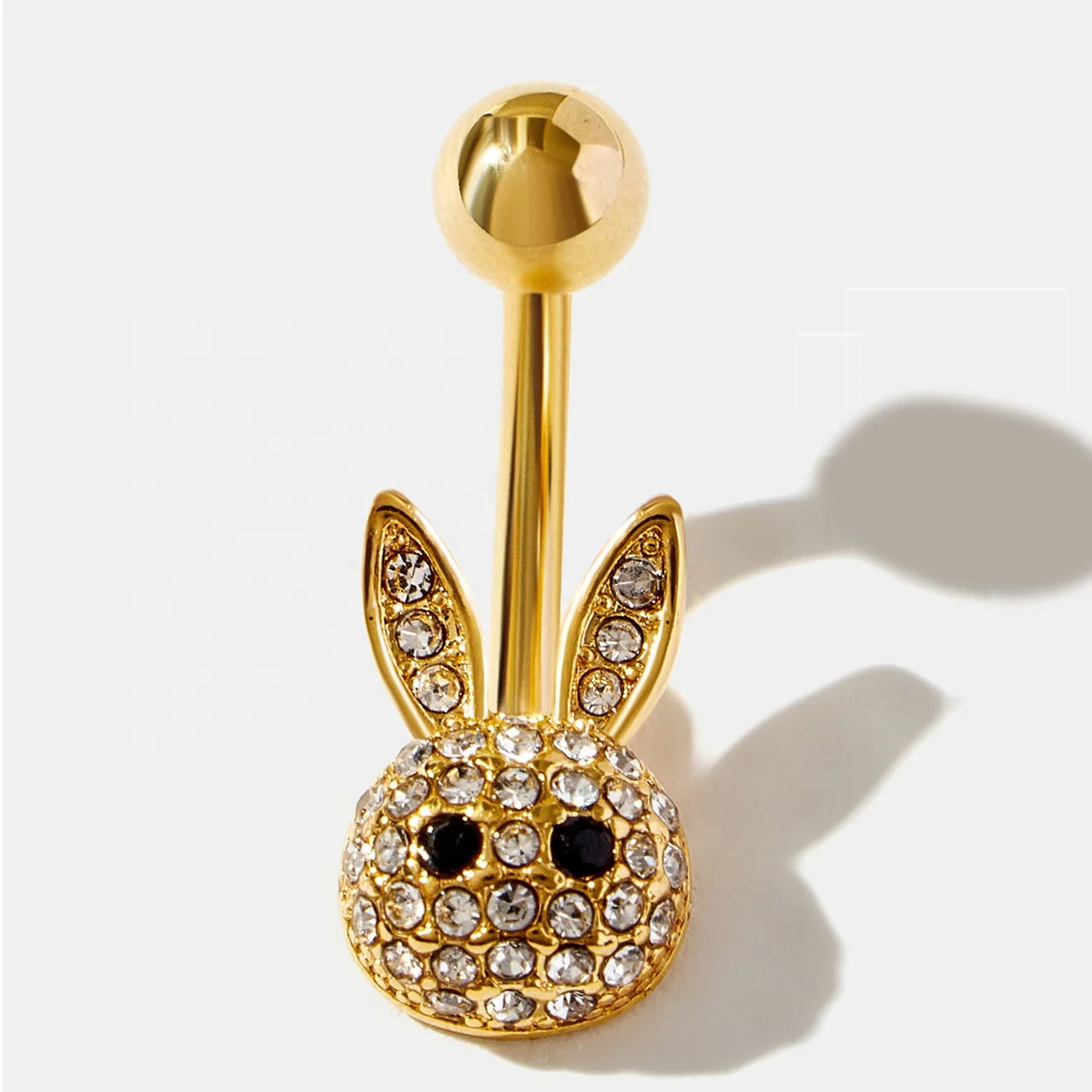 Premium 316L Surgical Stainless Steel Rabbit Navel Ring Piercing Gold Plated Fashion Piercing Jewelry