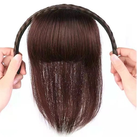 In Stock 40 cm Braid Hair Bangs Human Hair Topper for Women