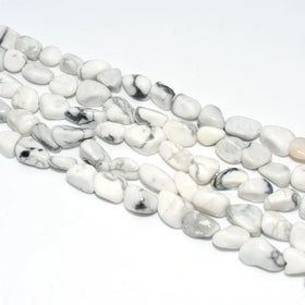 Wholesale 6*8/8*10mm Natural Howlite Loose Gemstone Beads White Color for DIY Jewelry