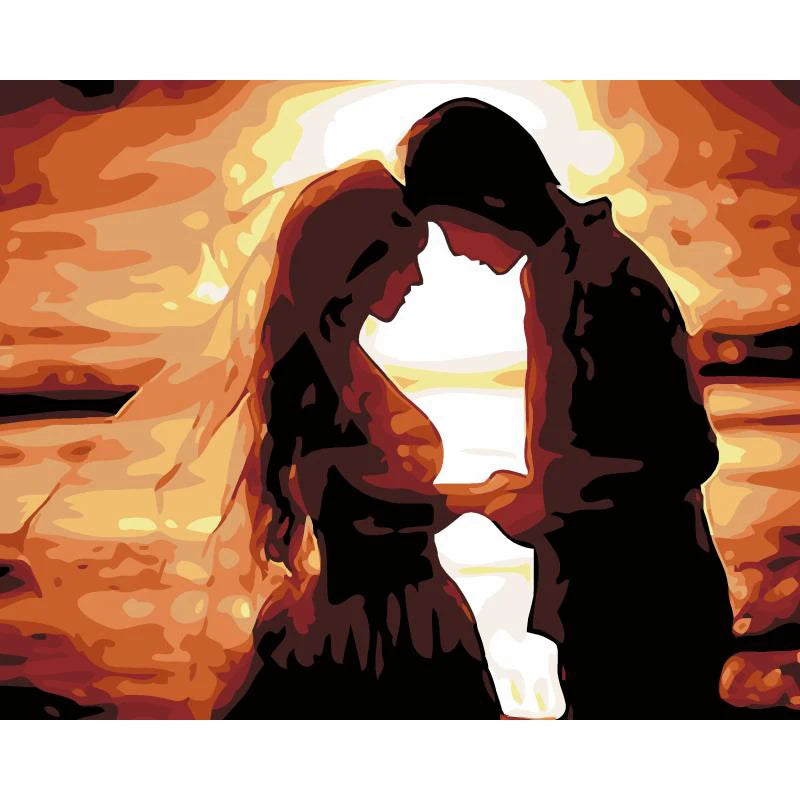 Lover Oil Painting Portrait Drawing Canvas Handpainted Home Decoration Paint by Number Modern Wall Art Picture Handmade Gift