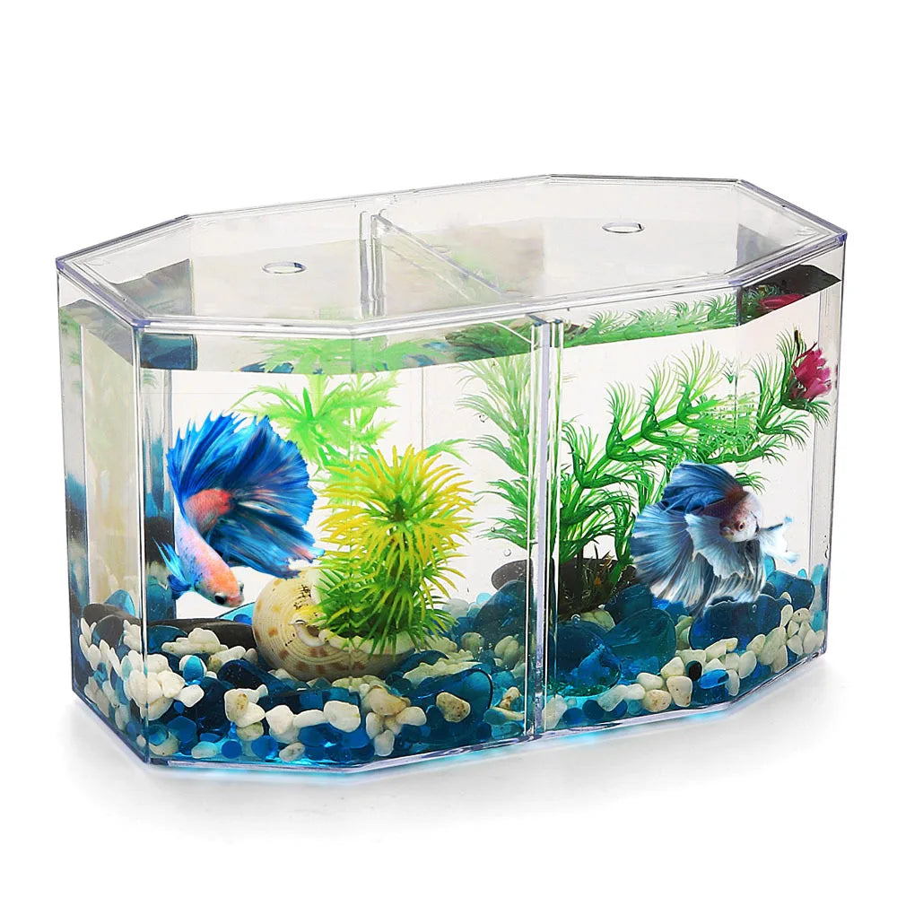 Factory Direct Octagonal Fish Aquarium Betta Tank Acrylic Self-Cleaning Fish Bowl Small Shrimp Tank