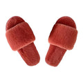 UK USA Wholesale Cute Fleece Slippers Slides Ladies Winter Indoor Flat Warm Simple Design  Fur Sole Slippers