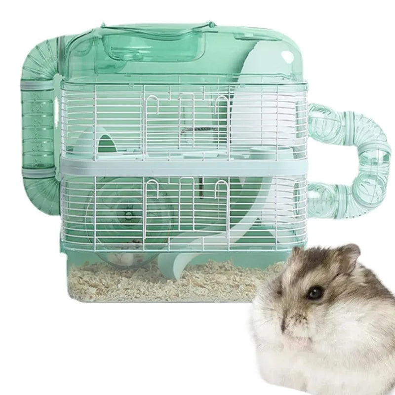 Multi Function Portable Sustainable Hamster Cage With Entertainment Transparent Innovation Design Acrylic Carton Packing Solid