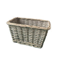 Rectangular Woven Rattan Basket with Handle for Home Organizing-Bathroom Storage Planting Flower Pots or Wicker Baskets Use
