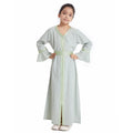 Modest Muslim Islamic Ethic Clothing Children Abaya Lovely Little Girls Dress Long Floral Sleeve Dresses for Kids C0091