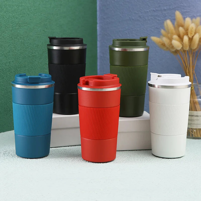 500ml BPA Free Coffee Mug Powder Coated Insulated Water Stainless Steel Vacuum Tumbler With Base Silicone Coffee Mug
