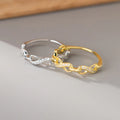 Fashion Jewelry 925 Sterling Silver Figure Number Eight Shape Diamond Gold Plated Open Rings for Women