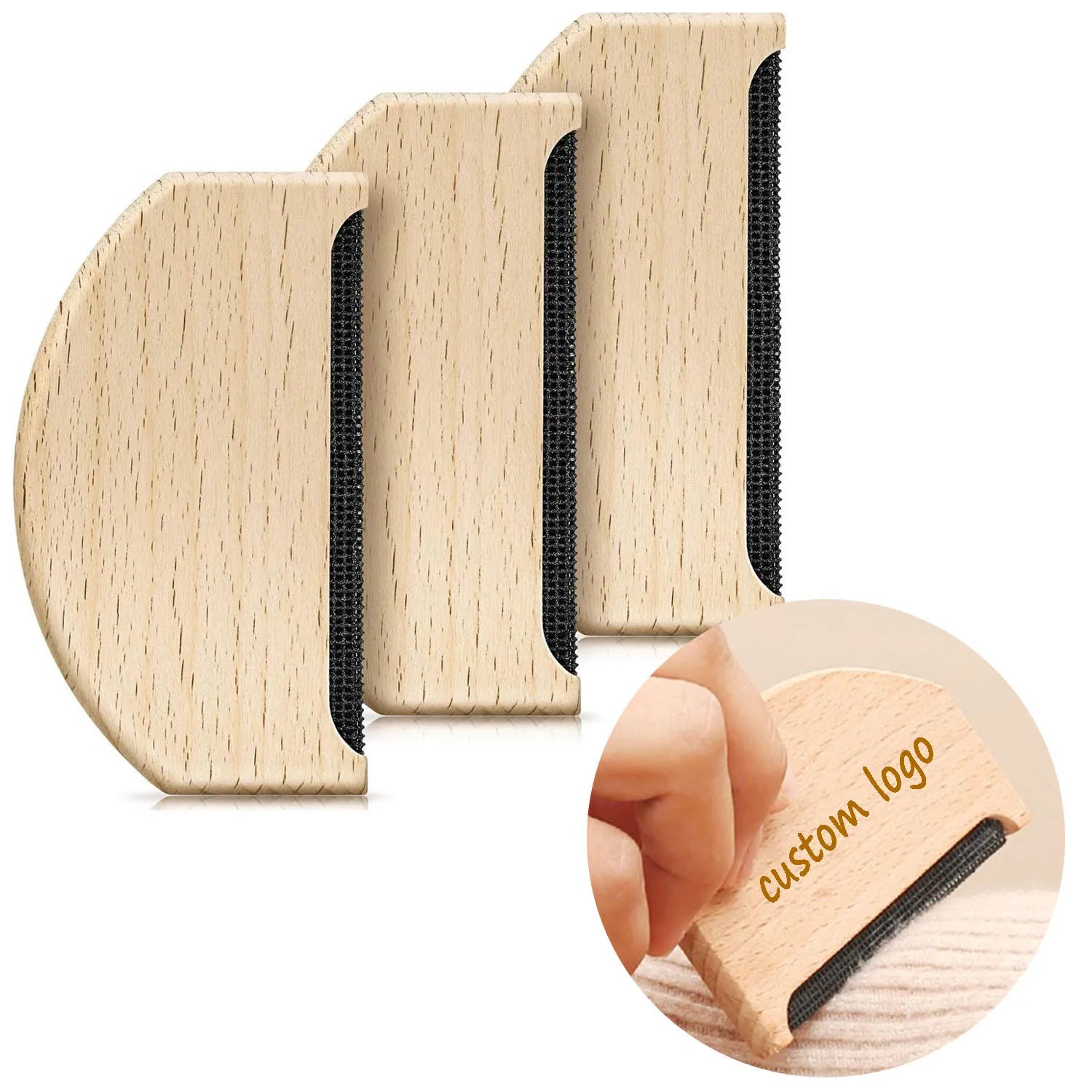 Wholesale Custom Logo Eco Friendly Wooden Cashmere Comb Portable Wool Pilling Sweater Comb
