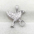 Sterling Silver 5*5mm Semi Mount Pendant Frame Empty Support Blank Setting S925 Setting Base Without Center Stone DIY for Inlay