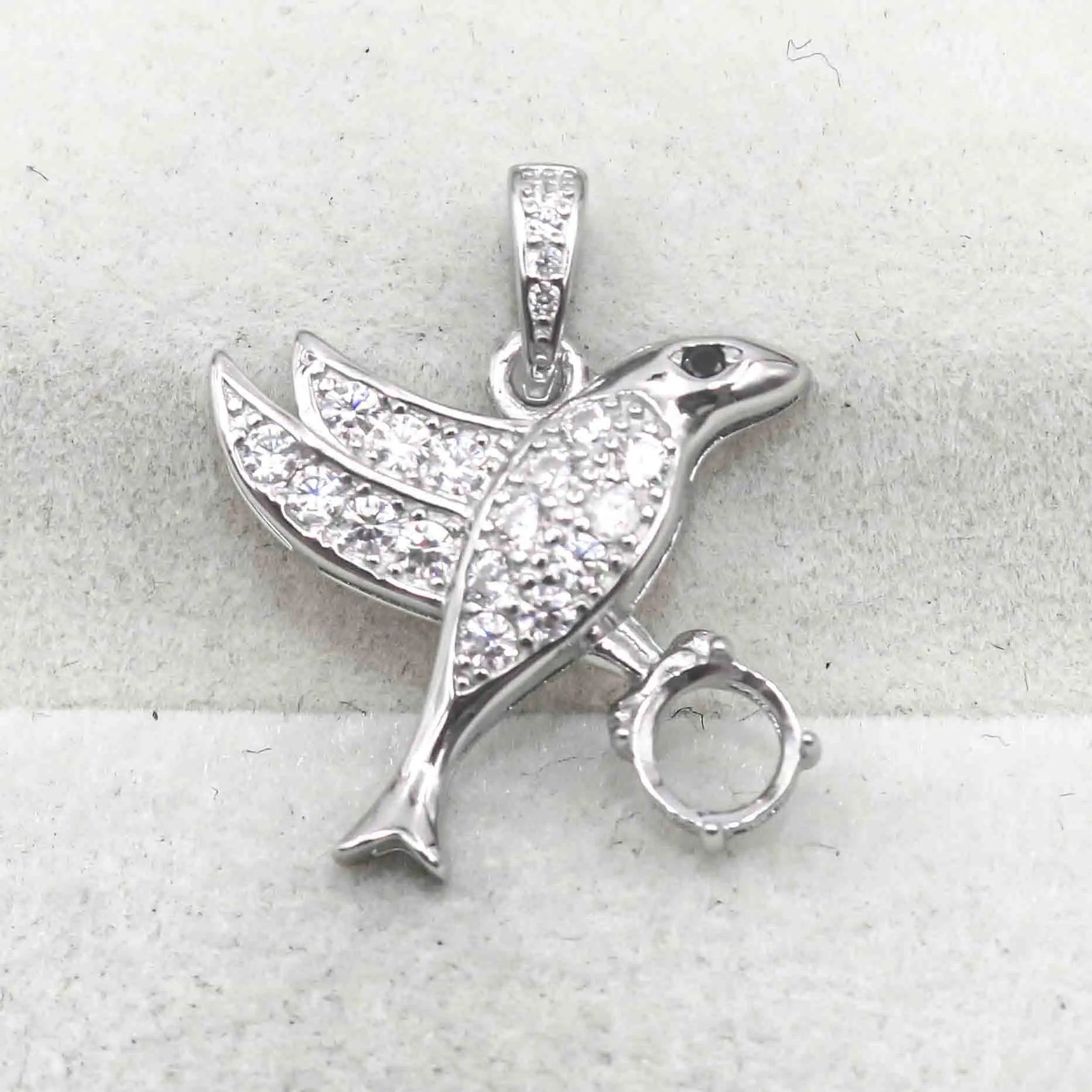Sterling Silver 5*5mm Semi Mount Pendant Frame Empty Support Blank Setting S925 Setting Base Without Center Stone DIY for Inlay