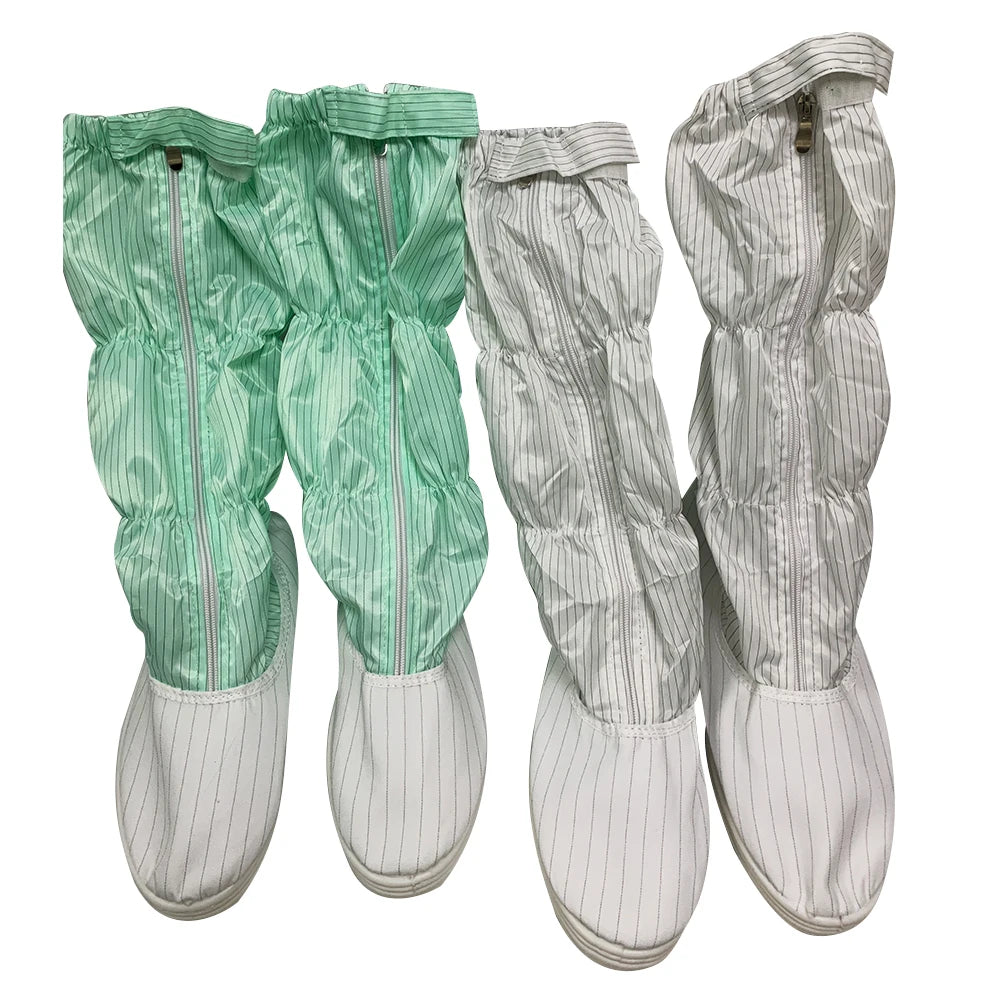 ALLESD High Temperature Resistant Rubber Sole ESD Boots Fabric Upper Cleanroom Antistatic Shoes High Boots