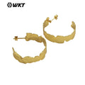 WT-E709 WKT 18k Real Gold Plated Resist Tarnishable Women Vehicle Style Big Metal Simple Earrings Gold C Earrings